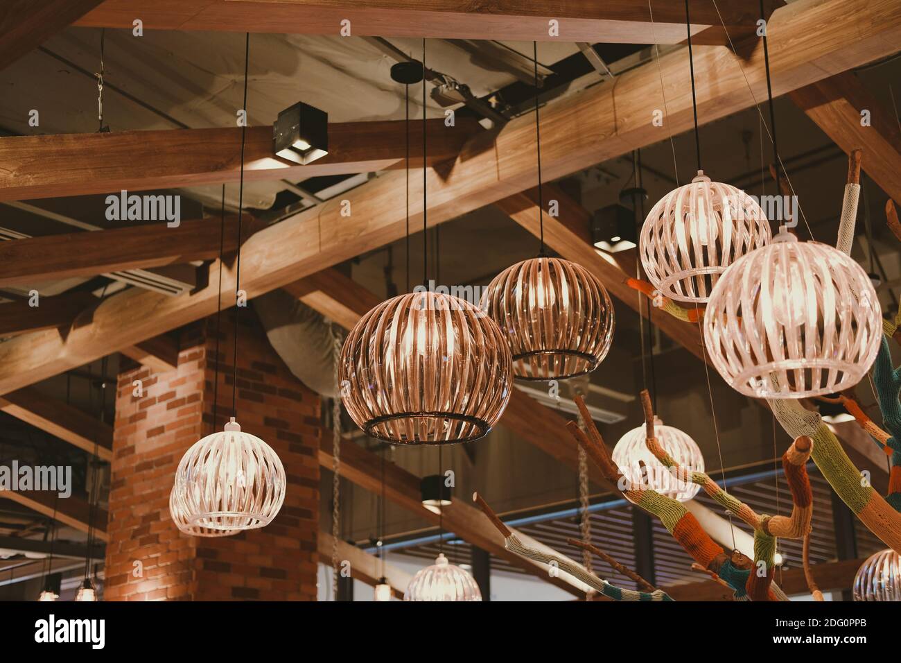 decorative lamp hanging decorating on ceiling Stock Photo Alamy