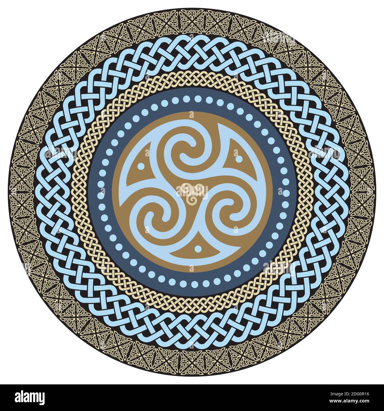 Round Celtic Design. Ancient Celtic magic mandala Stock Vector