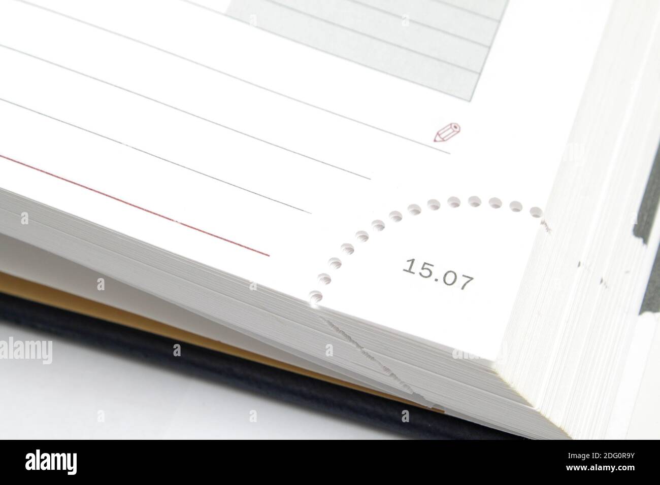 Diary page with date Stock Photo Alamy