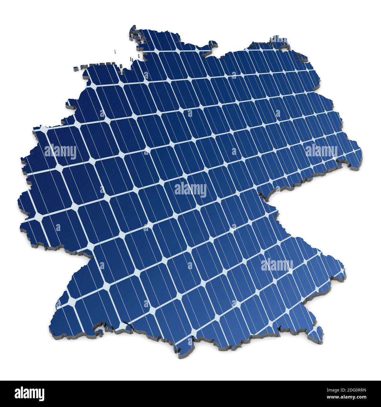 Monocrystalline solar cells in abstract map of Germany Stock Photo