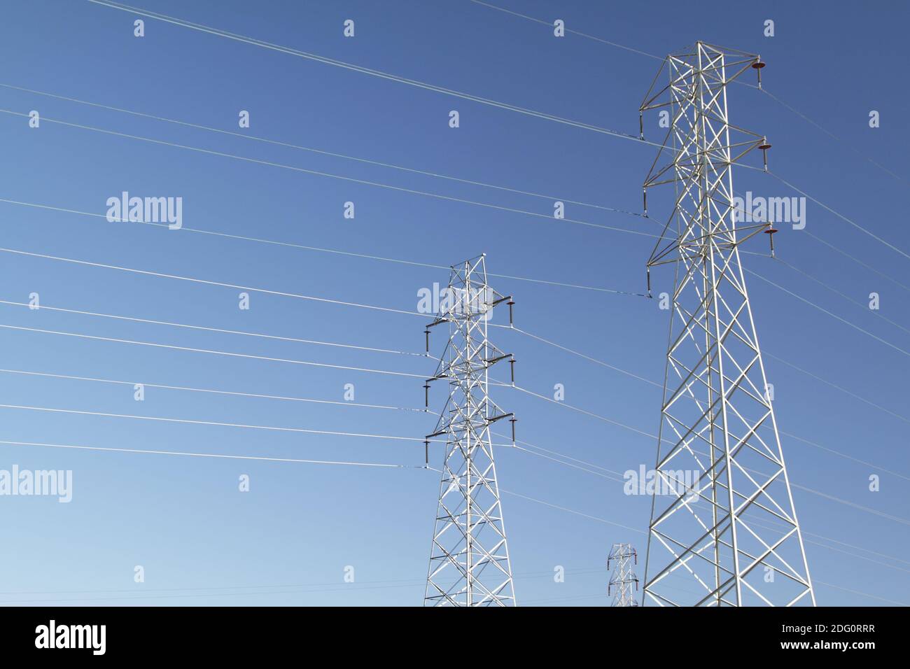 High voltage power lines Stock Photo Alamy