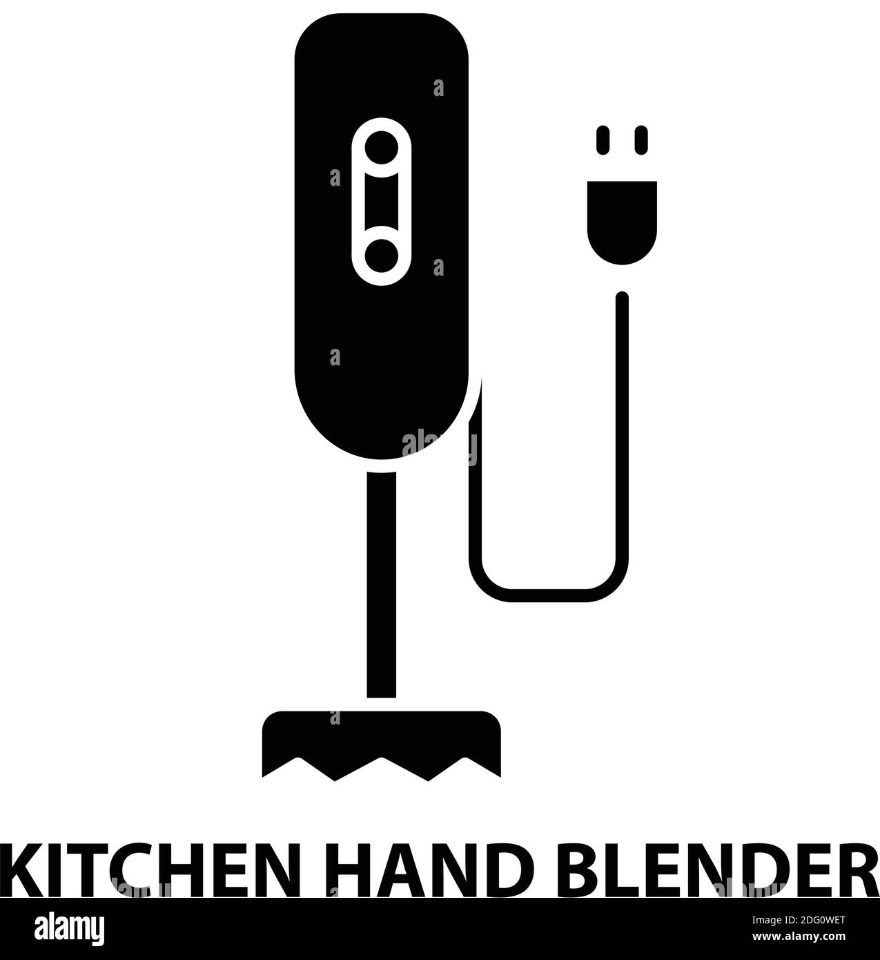 kitchen hand blender icon, black vector sign with editable strokes, concept illustration Stock Vector