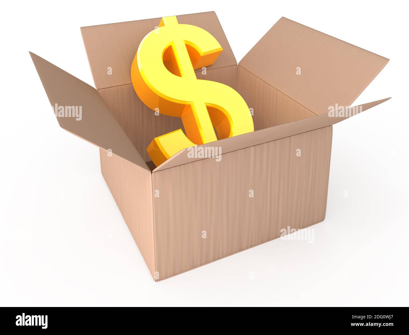 Dollar In Box Dollar in opened box isolated on white Stock Photo - Alamy