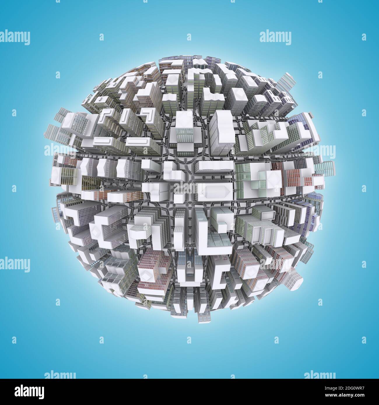 3d City planet urbanization concept Stock Photo