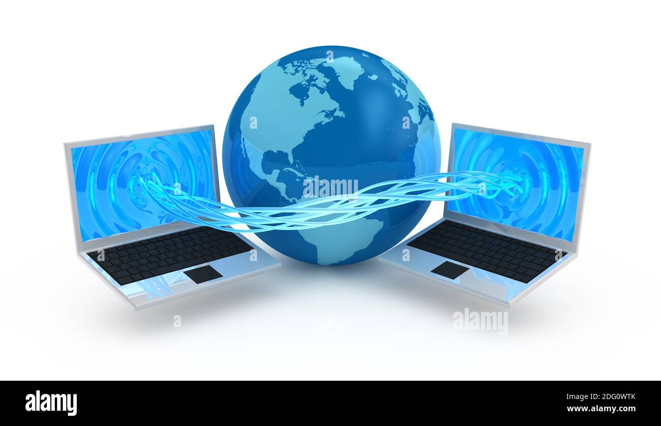 Internet globalization concept isolated on white Stock Photo