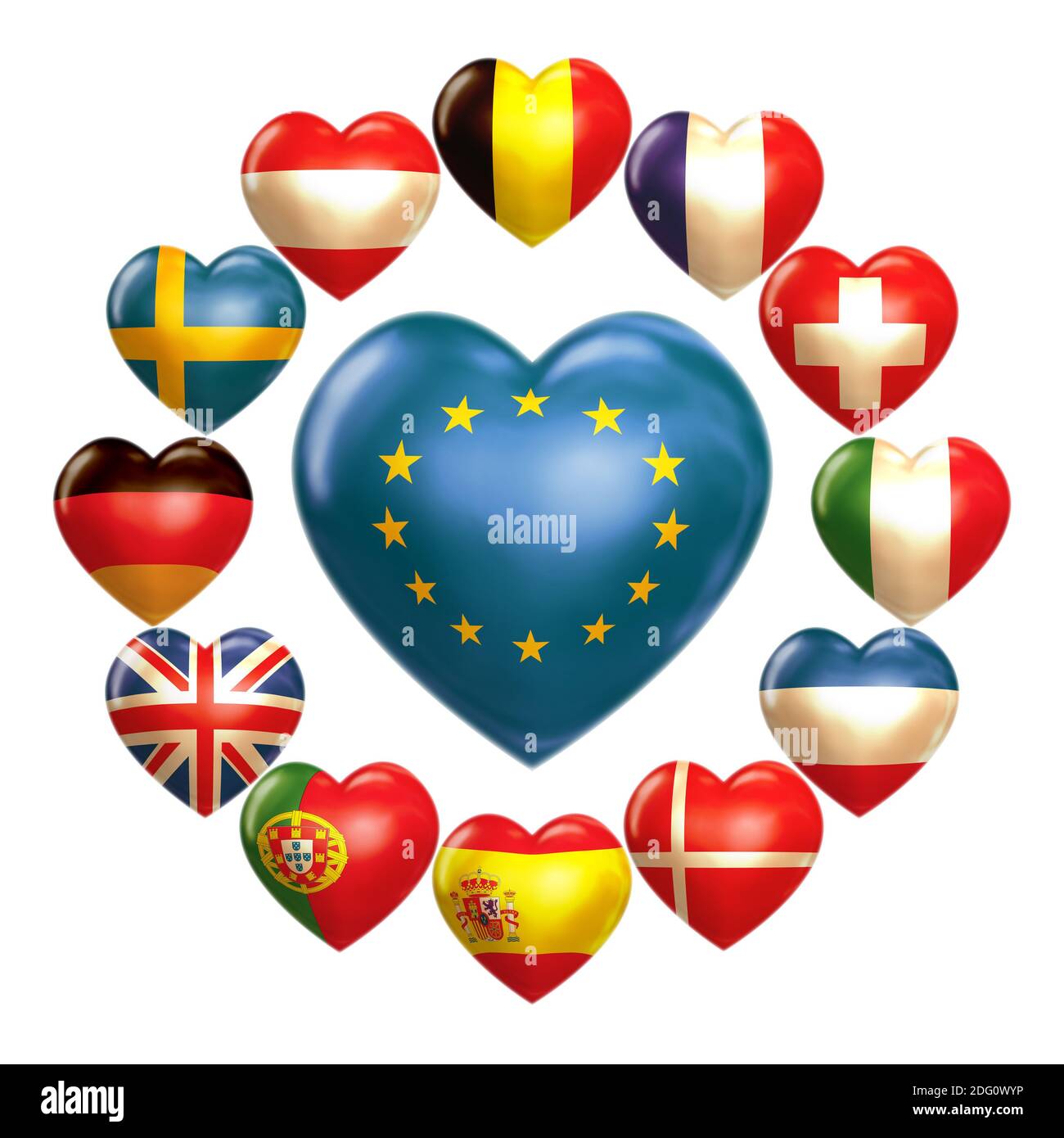 EU hearts Stock Photo