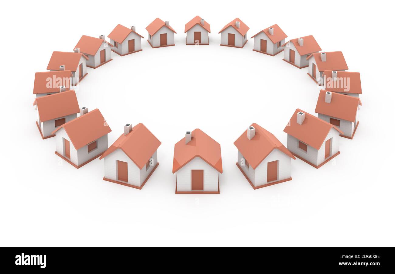 Houses isolated on white Stock Photo - Alamy
