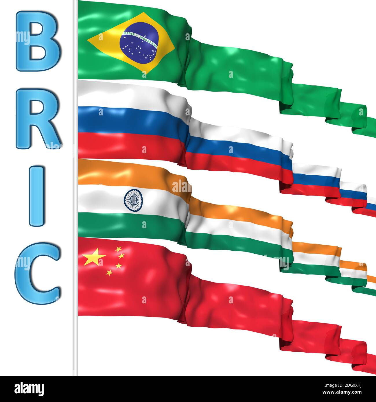 BRIC countries flags Stock Photo Alamy