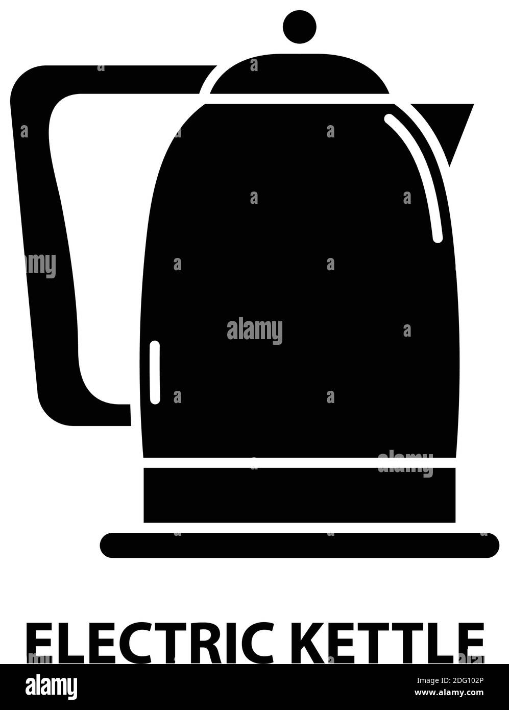 electric kettle icon, black vector sign with editable strokes, concept