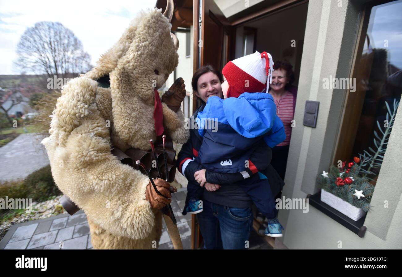 Lacnov, Czech Republic. 05th Dec, 2020. People in devil masks walk through Lacnov in the Vsetin region during the celebration of the feast of St. Nicholas, Czech Republic, December 5, 2020. Credit: Dalibor Gluck/CTK Photo/Alamy Live News Stock Photo