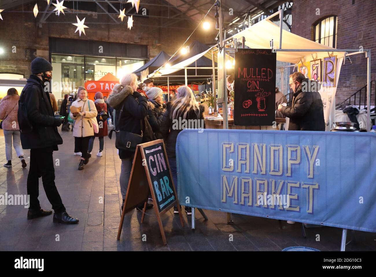 Wearing masks in the coronavirus pandemic at the Gin Bar in the