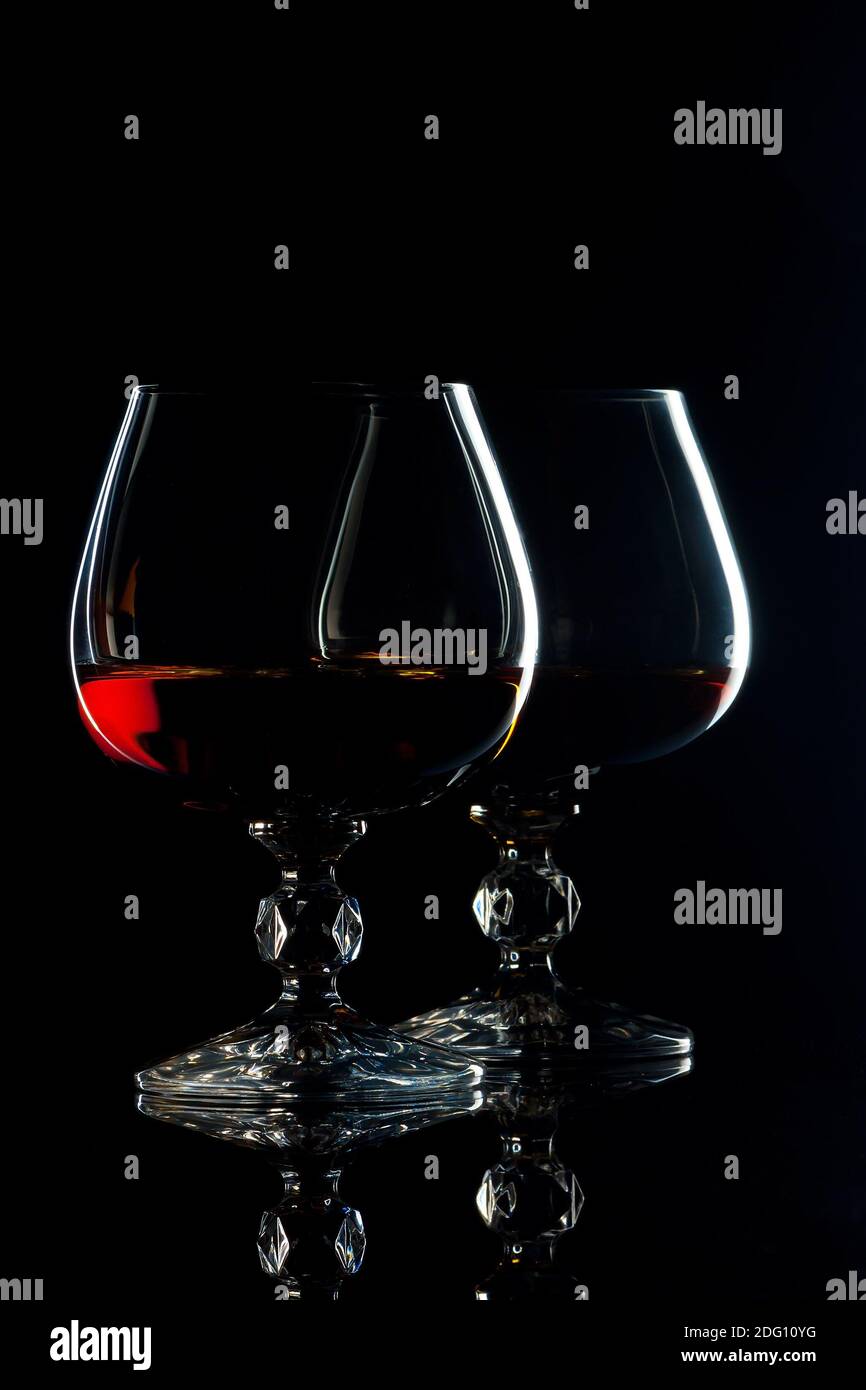 Brandy and glass Stock Photo