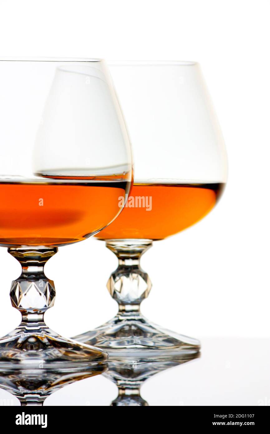Brandy and glass Stock Photo