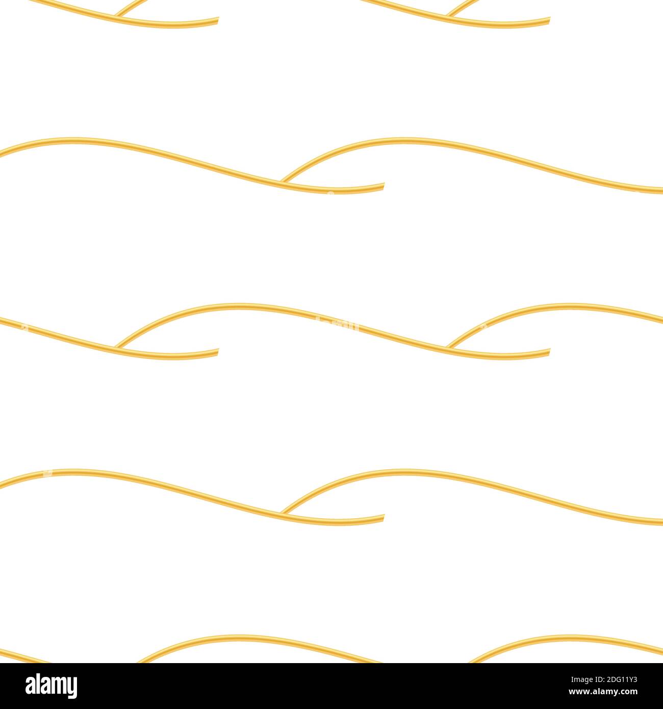 Boiled Floury Product Spaghetti Seamless Pattern Isolated on White Background Stock Vector