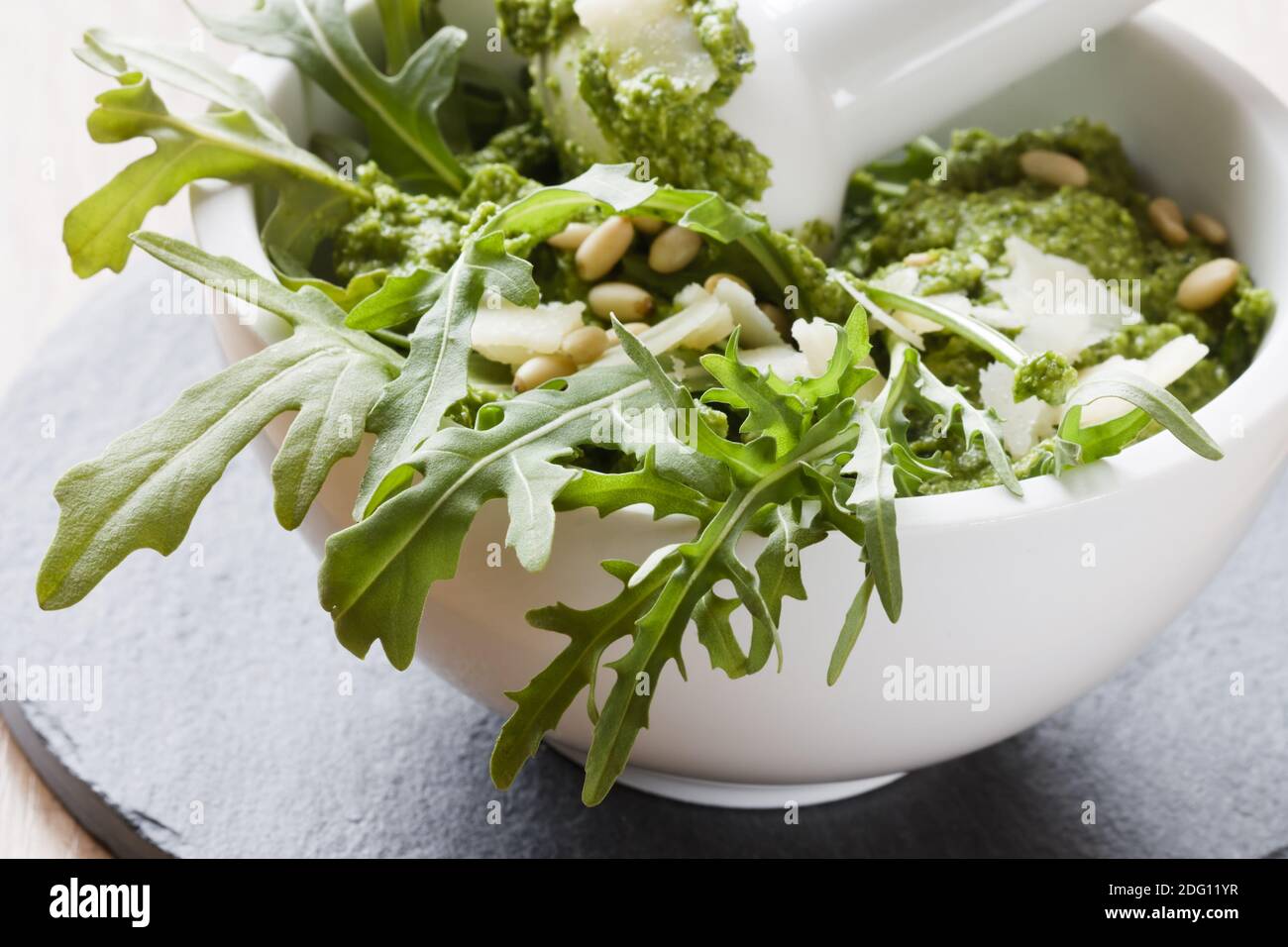 Making Rocket Pesto Stock Photo Alamy