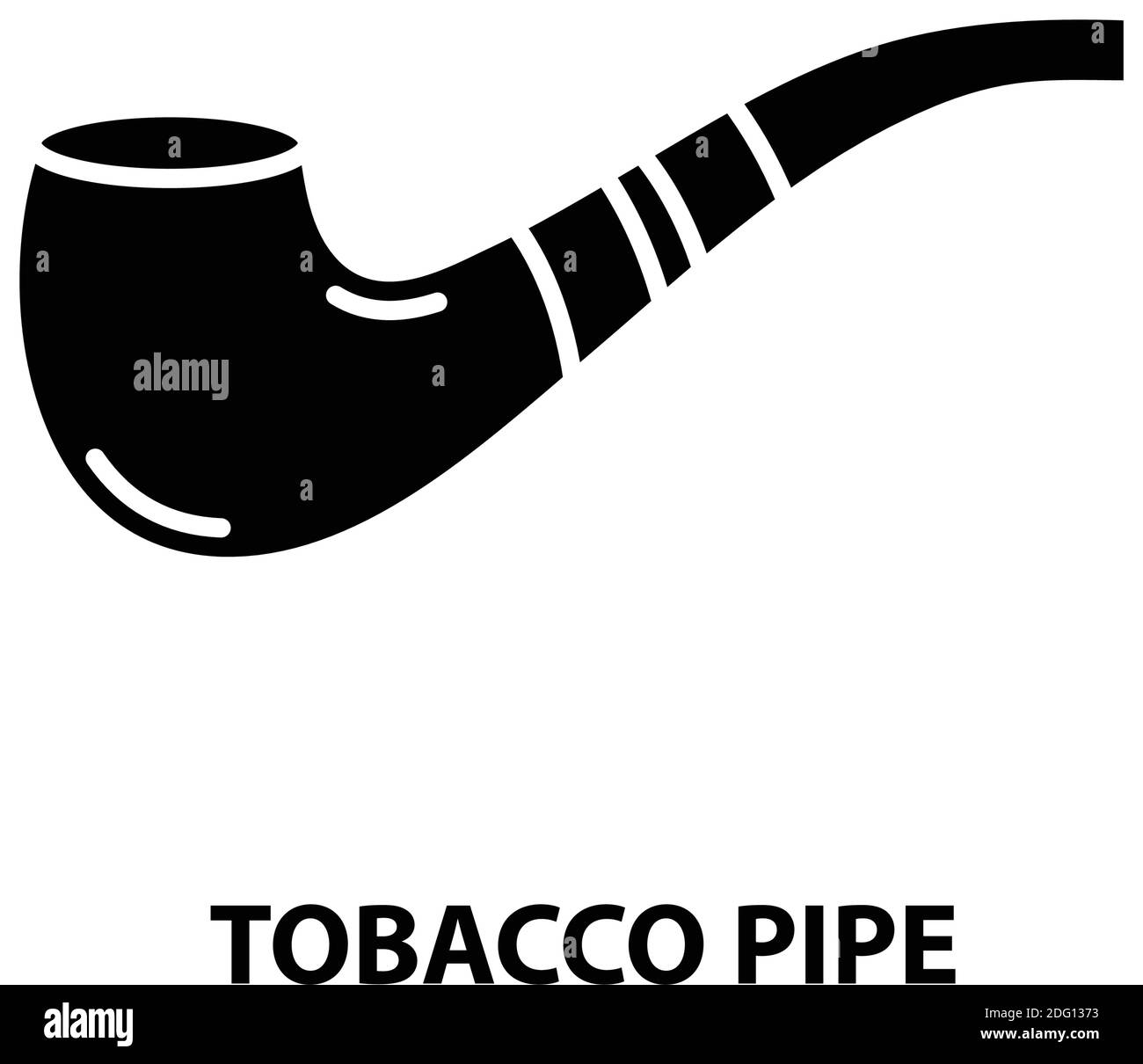 tobacco pipe icon, black vector sign with editable strokes, concept