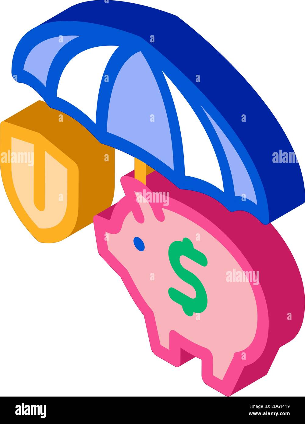 money box protection isometric icon vector illustration Stock Vector ...