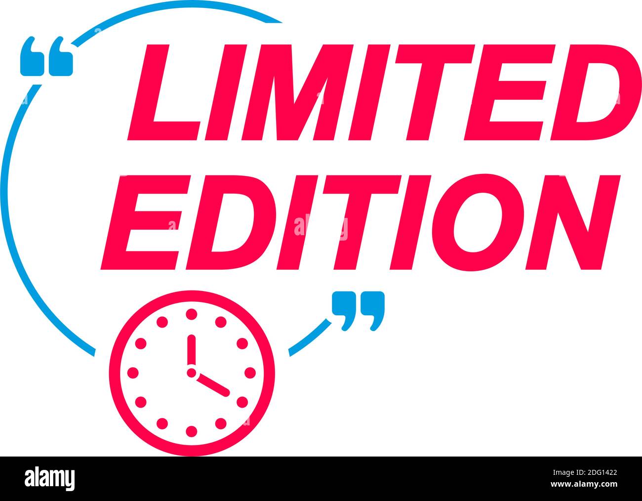 Limited Edition labels. Speech bubbles with clock icon. Advertising and marketing sticker. Stock Vector