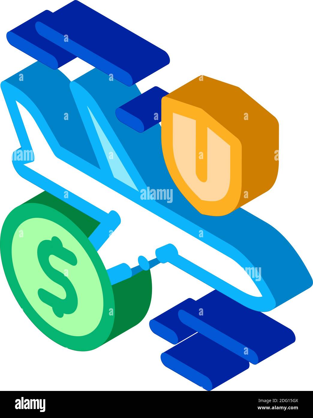 airplane travel insurance isometric icon vector illustration Stock ...