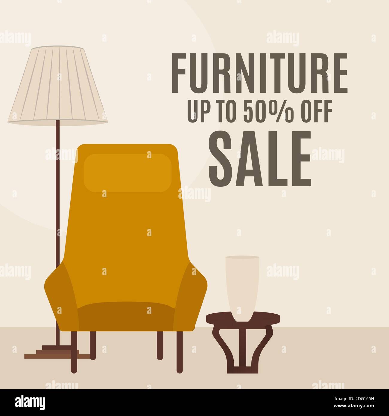 Furniture Sale Template Background. Illustration Stock Photo - Alamy