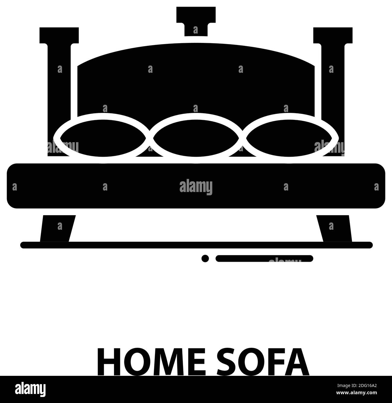 home sofa icon, black vector sign with editable strokes, concept illustration Stock Vector