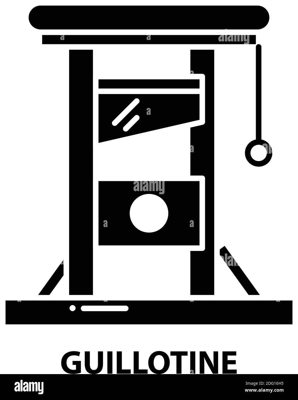 guillotine icon, black vector sign with editable strokes, concept illustration Stock Vector