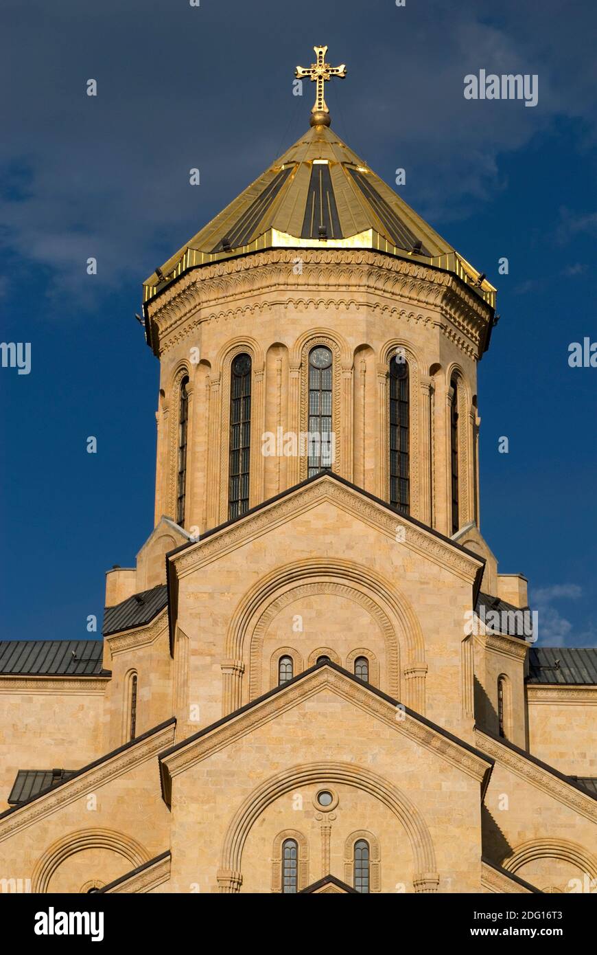 The Tbilisi Holy Trinity Cathedral commonly known as Sameba is the main Georgian Orthodox Christian cathedral, located in Tbilisi, Georgia Stock Photo