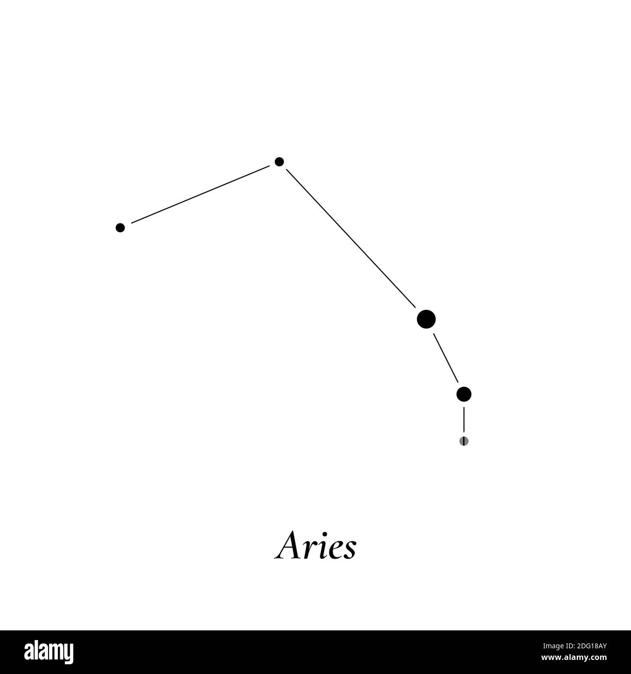 Aries sign. Stars map of zodiac constellation. Vector Stock Vector
