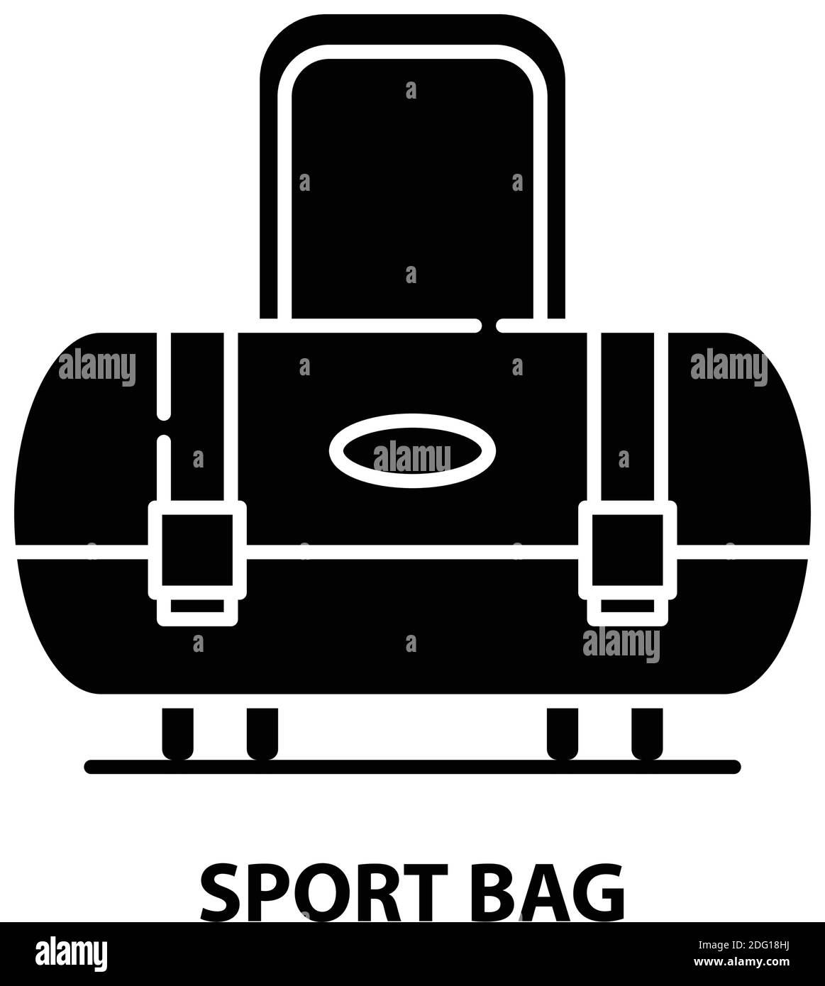 sport bag symbol icon, black vector sign with editable strokes, concept