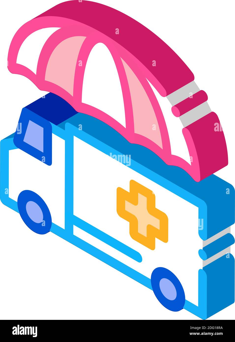 emergency ambulance car isometric icon vector illustration Stock Vector ...