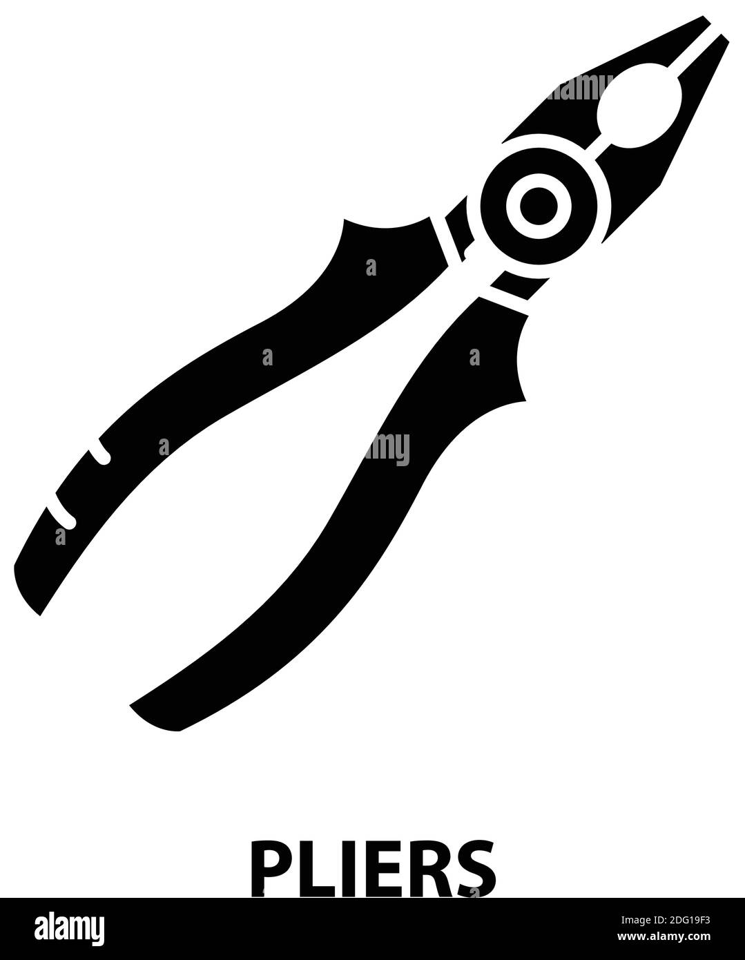 pliers symbol icon, black vector sign with editable strokes, concept illustration Stock Vector