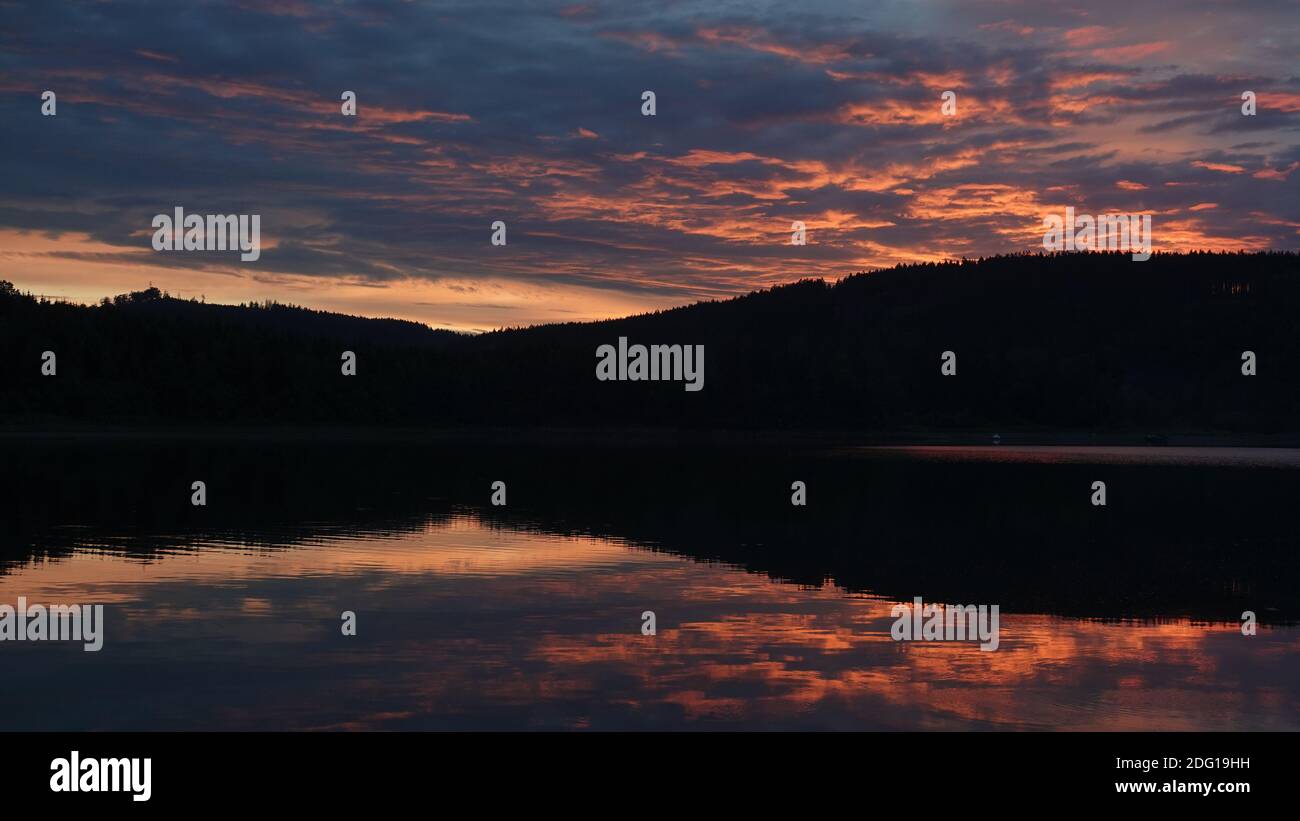 Reflection sunset in lake forest hi-res stock photography and images ...