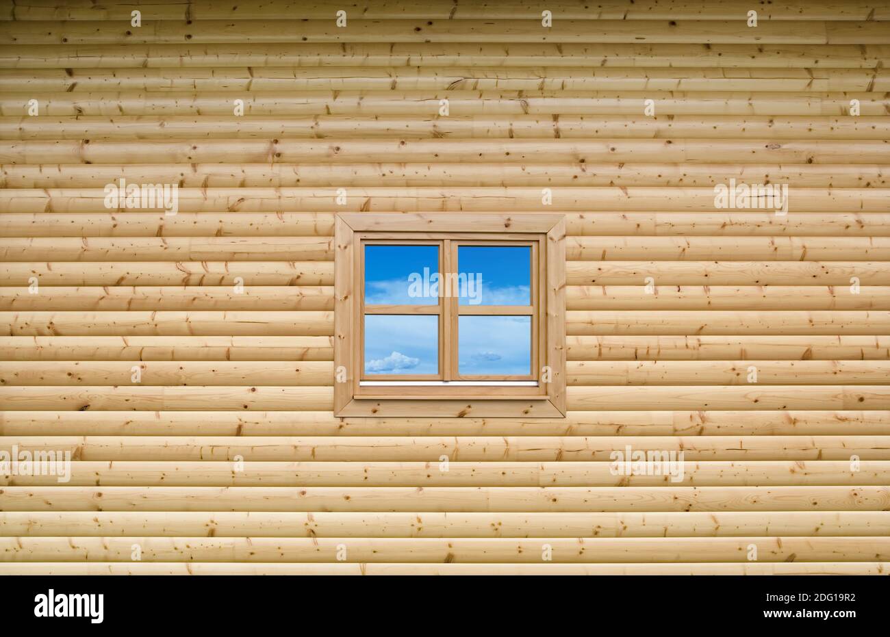 Wooden cottage wall Stock Photo