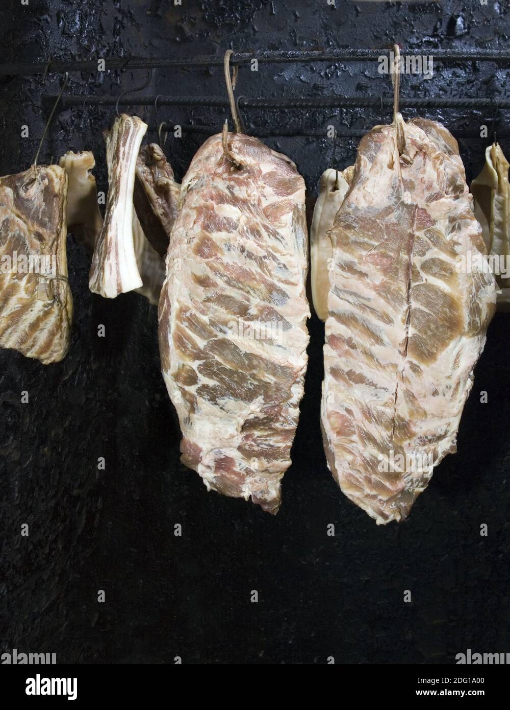 Drying meat Stock Photo