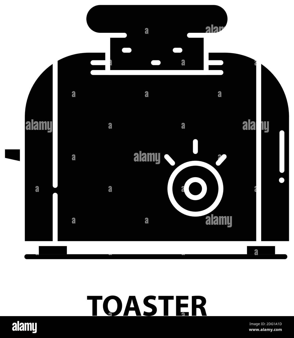 toaster icon, black vector sign with editable strokes, concept illustration Stock Vector