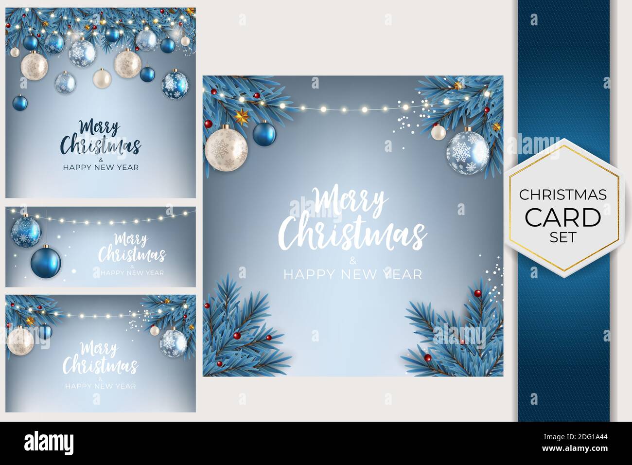 Holiday New Year and Merry Christmas Background Collection Set ...