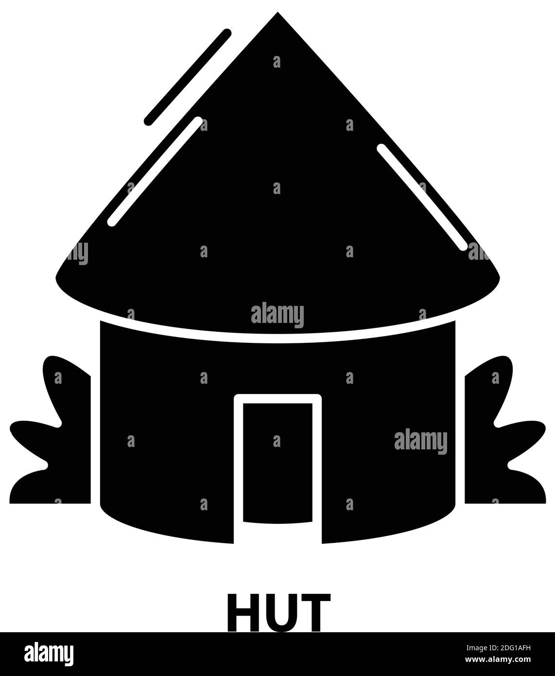hut icon, black vector sign with editable strokes, concept illustration Stock Vector