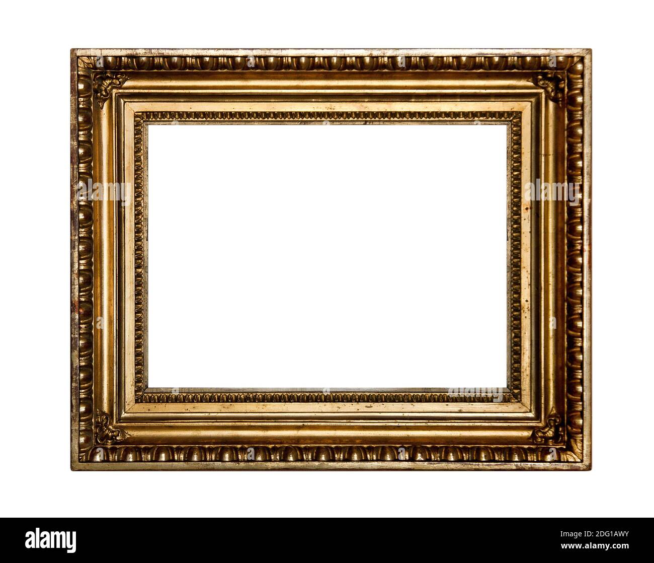 Gold antique frame isolated on white background Stock Photo - Alamy