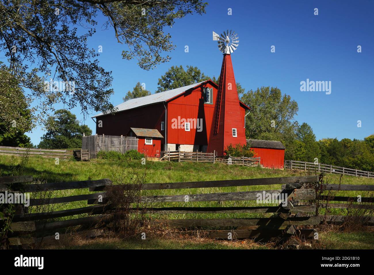 Historic Red Barn. Old barn at Carriage Hill Metropark, Huber Heights