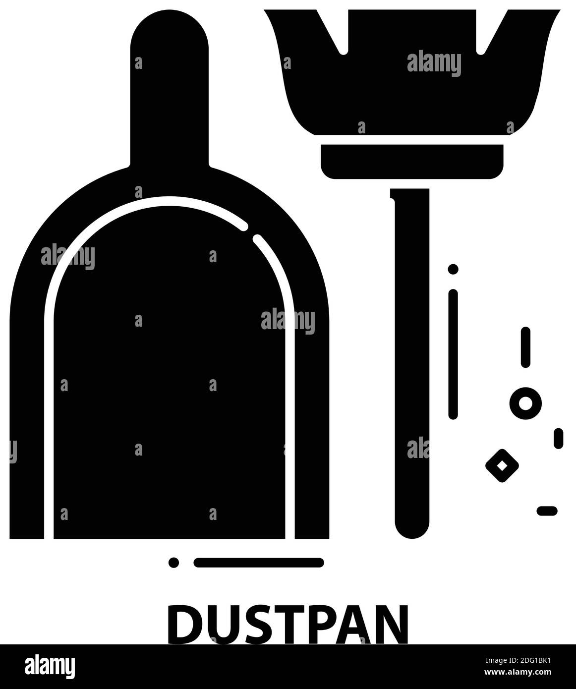 dustpan icon, black vector sign with editable strokes, concept illustration Stock Vector