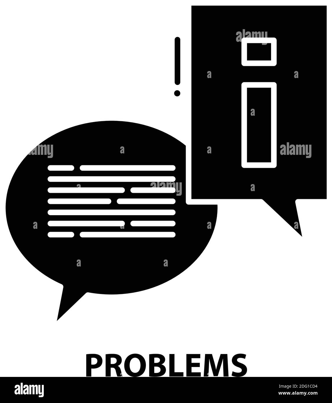 problems symbol icon, black vector sign with editable strokes, concept ...