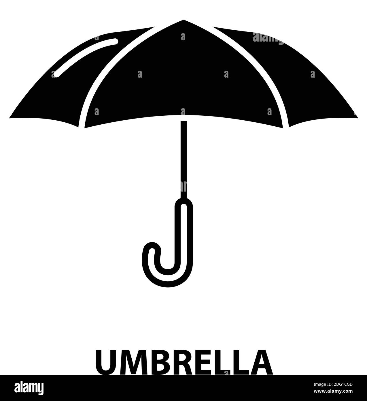 umbrella icon, black vector sign with editable strokes, concept ...