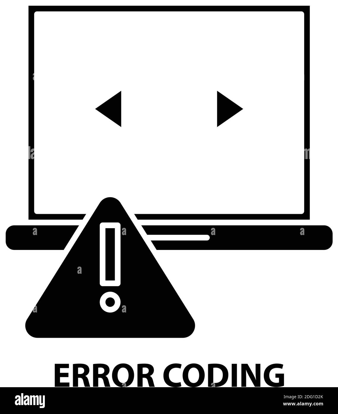 error coding icon, black vector sign with editable strokes, concept ...