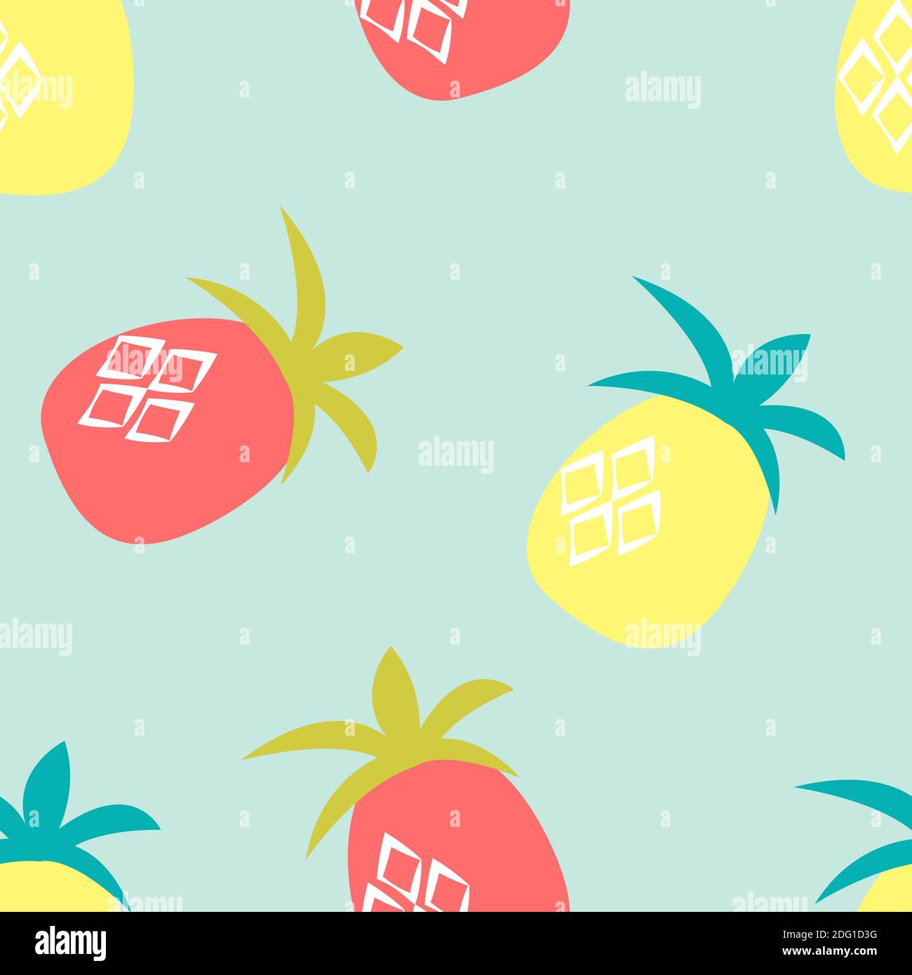 Pineapple seamless pattern background. Illustration Stock Photo Alamy