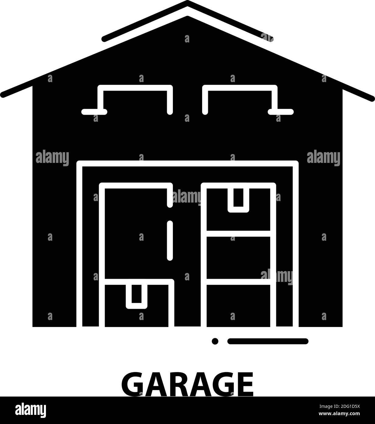 garage icon, black vector sign with editable strokes, concept ...