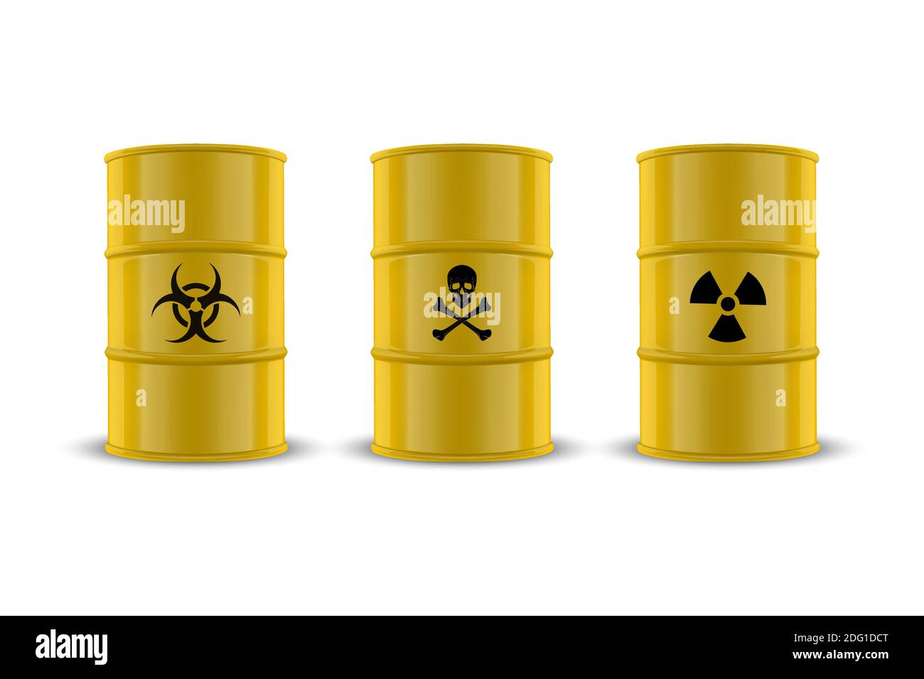 Vector 3d Realistic Yellow Simple Glossy Enamel Metal Oil, Fuel, Gasoline  Barrels. Biohazard, Danger, Radiation Sign Isolated on White Background  Stock Vector Image & Art - Alamy