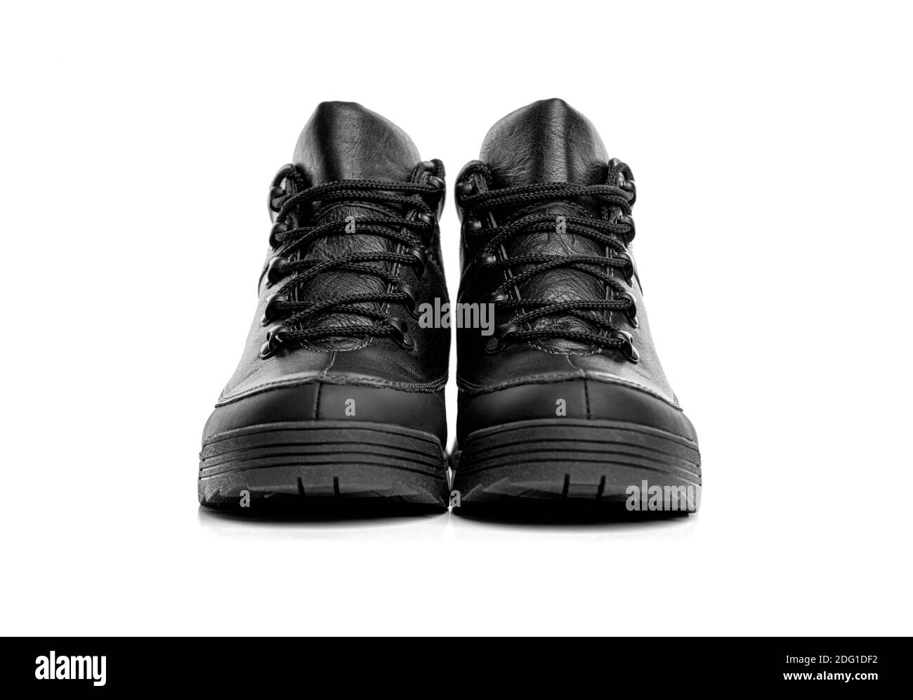 Black boots isolated on white background Stock Photo - Alamy