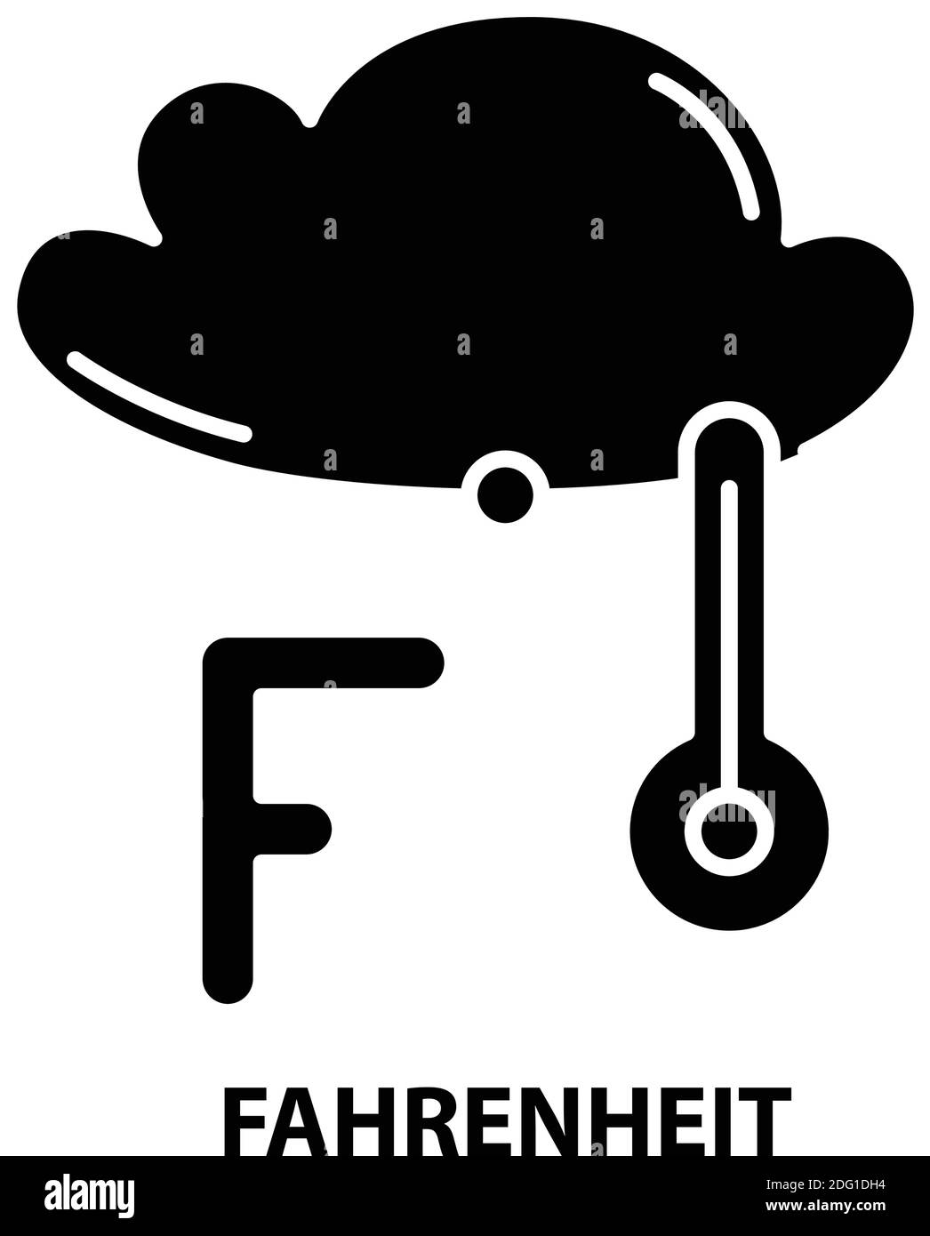 fahrenheit icon, black vector sign with editable strokes, concept illustration Stock Vector