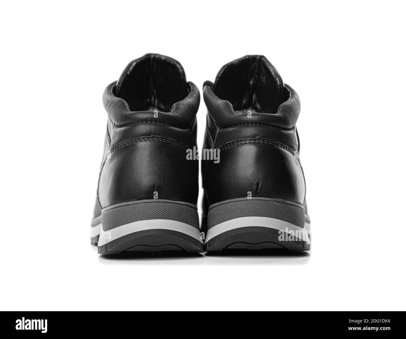 Black boots isolated on white background Stock Photo - Alamy