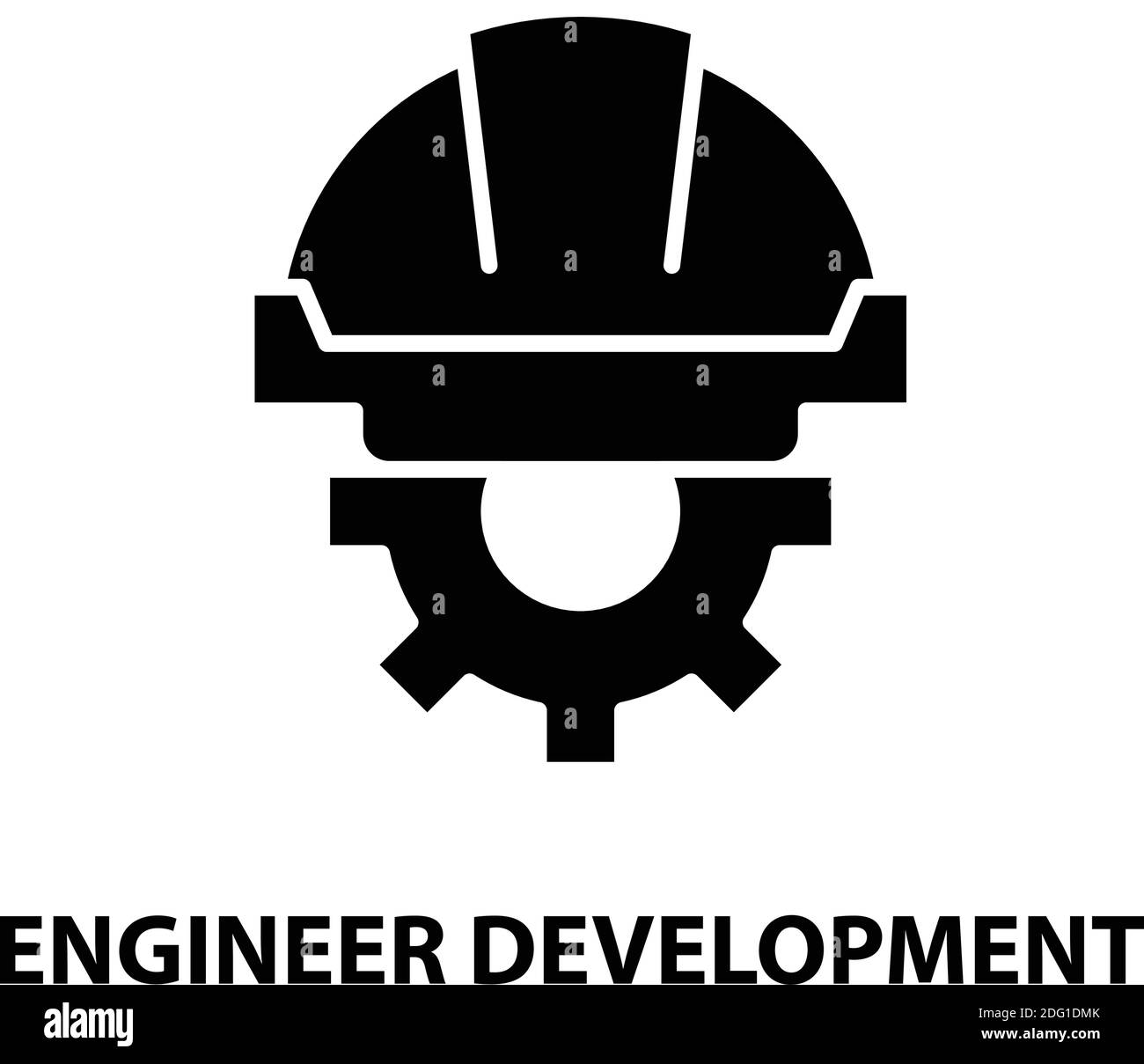 engineer development icon, black vector sign with editable strokes ...